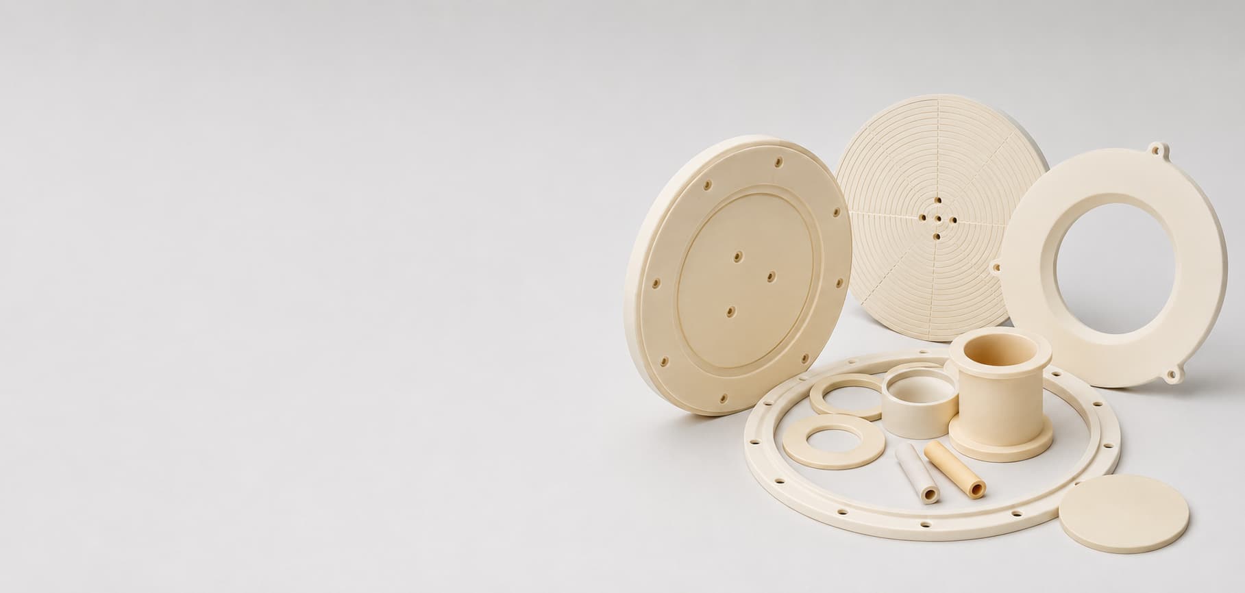 Alumina ceramic plates, rings, tubes and custom precision components