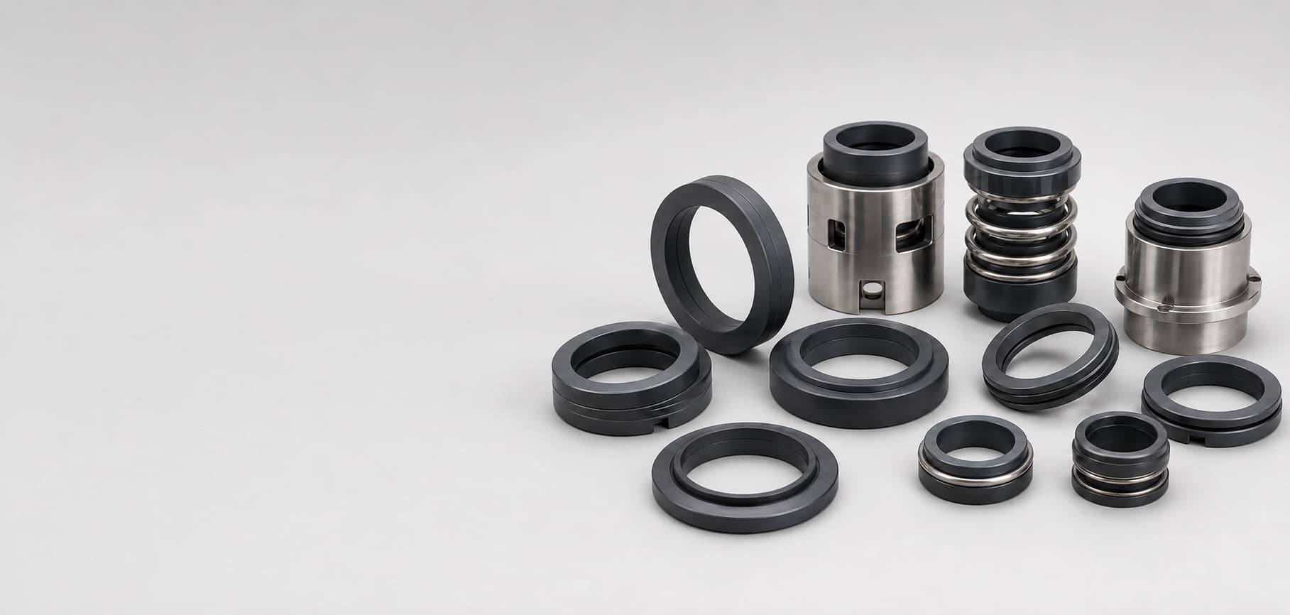 Silicon carbide mechanical seal rings and sealing components for industrial pump applications
