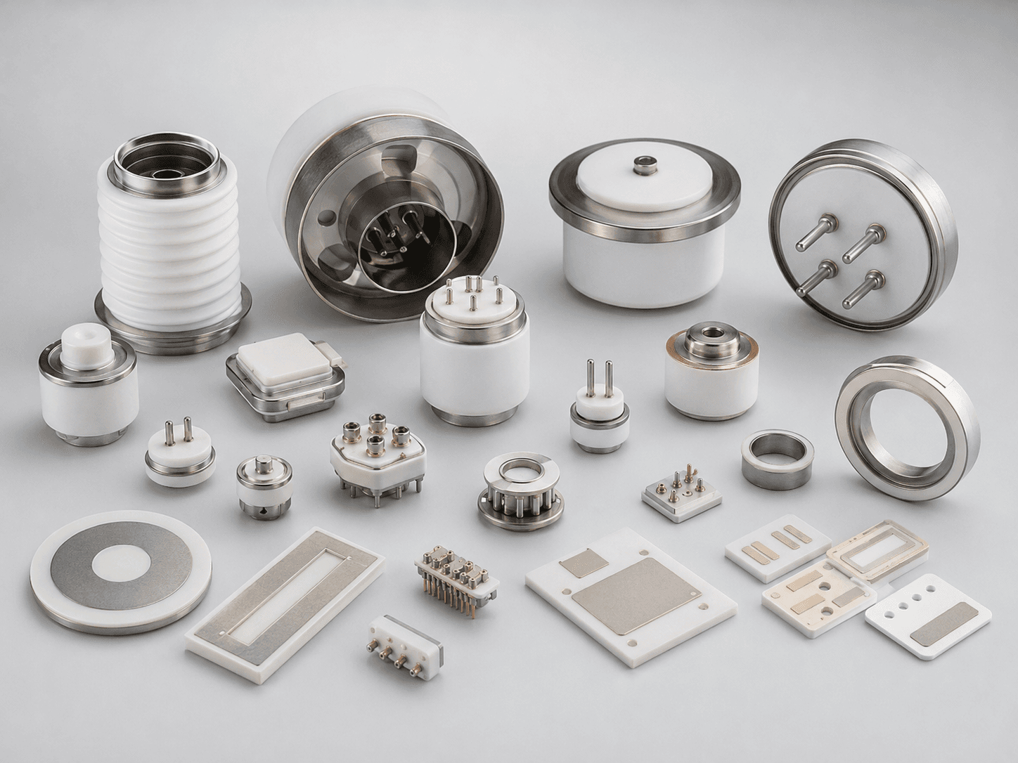 Technical illustration with ceramic plate and assembly component forms