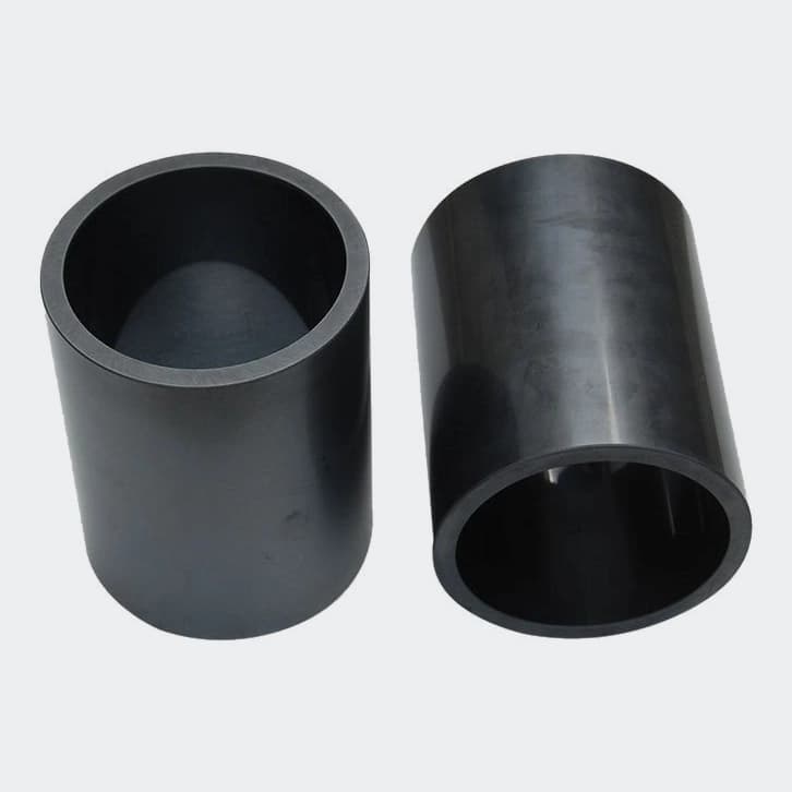 Two cylindrical silicon carbide sleeves showing bores and outer surfaces