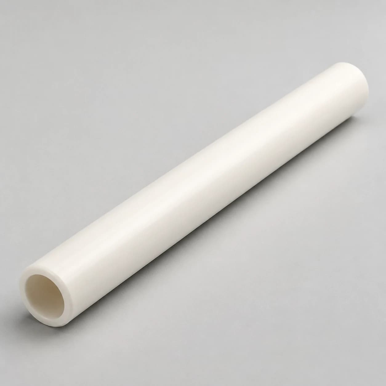 Single long ivory alumina ceramic tube