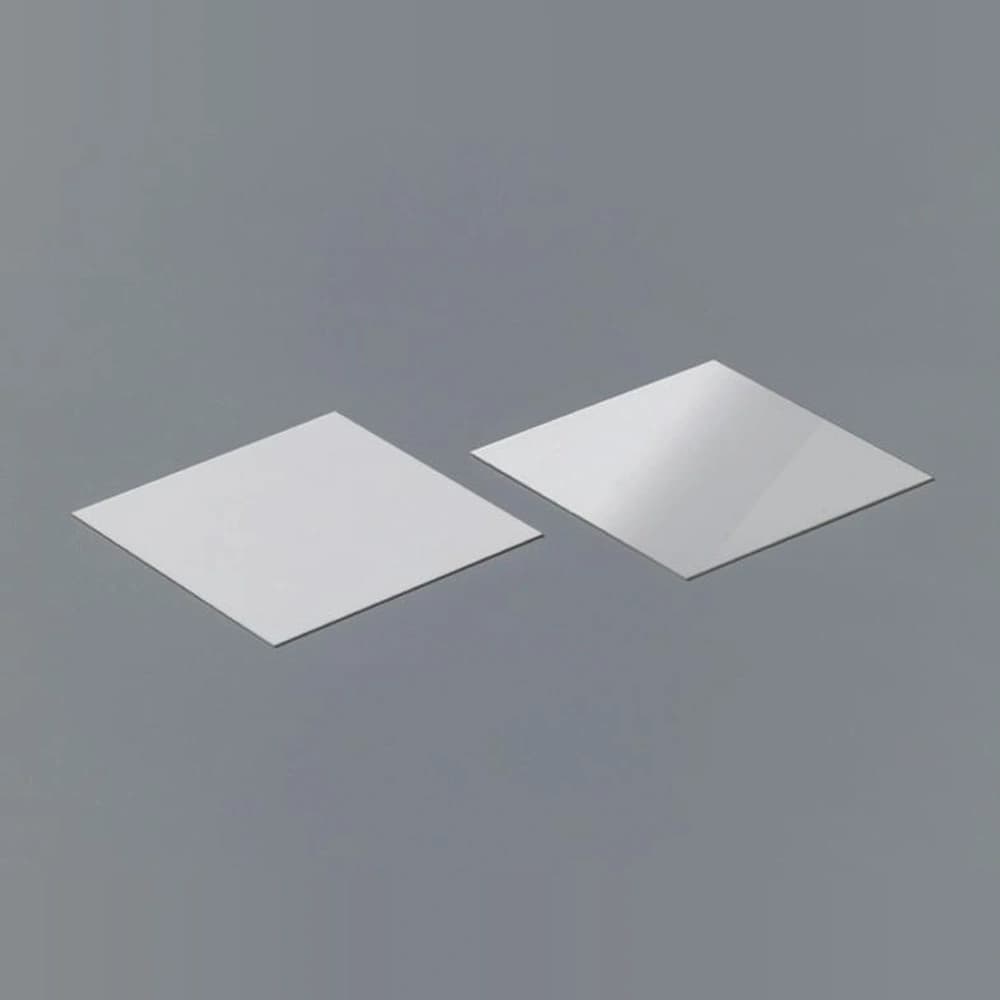 Alumina ceramic sheets showing contrasting surface reflections