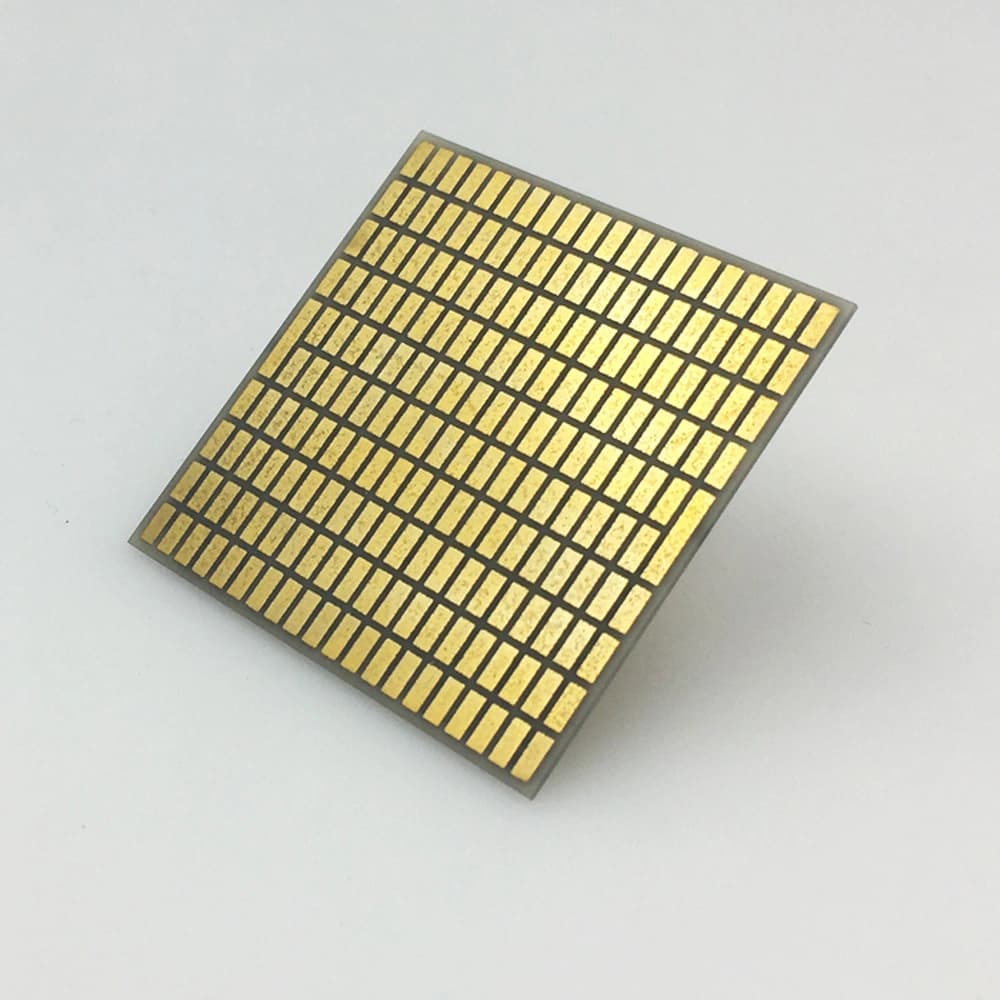 Gold-plated AlN DBC ceramic substrate with patterned pads