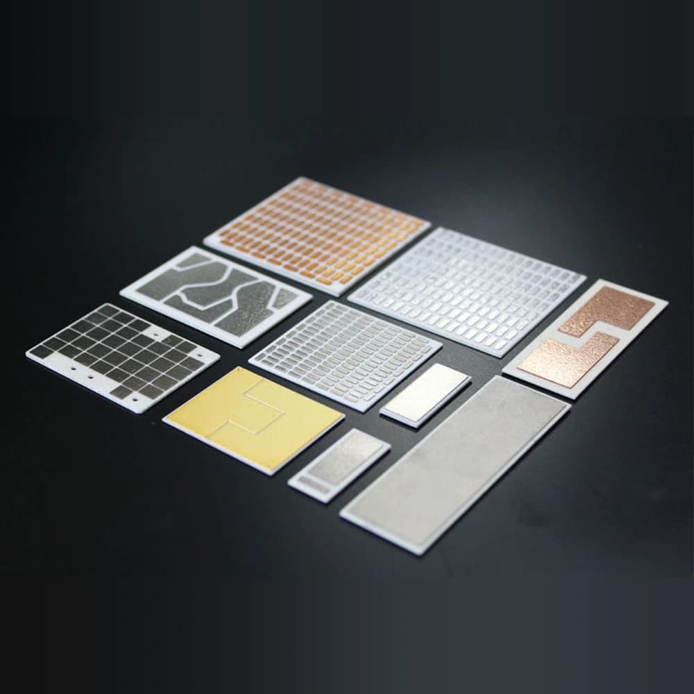 DBC ceramic substrate samples with different metal patterns