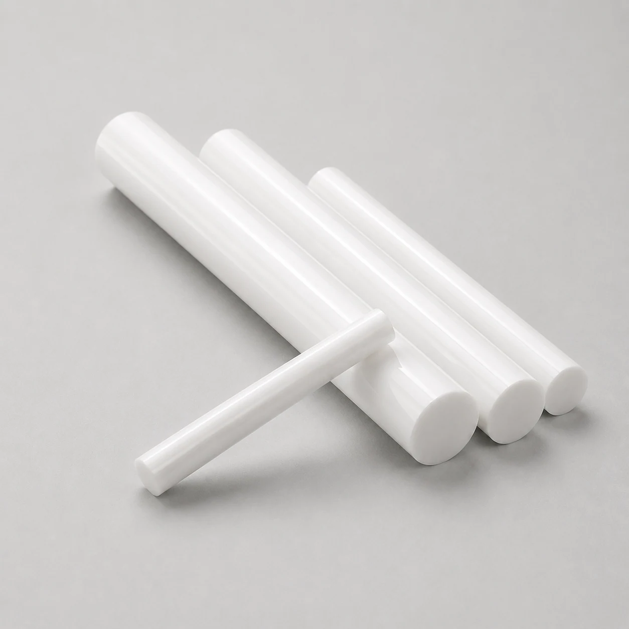 Multiple polished alumina ceramic shafts