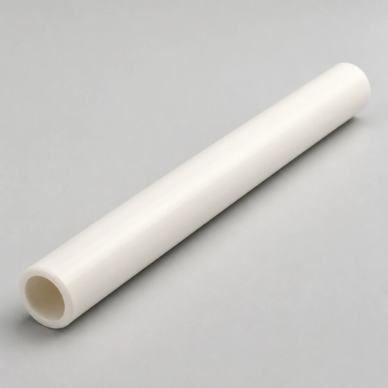 Single long ivory alumina ceramic tube