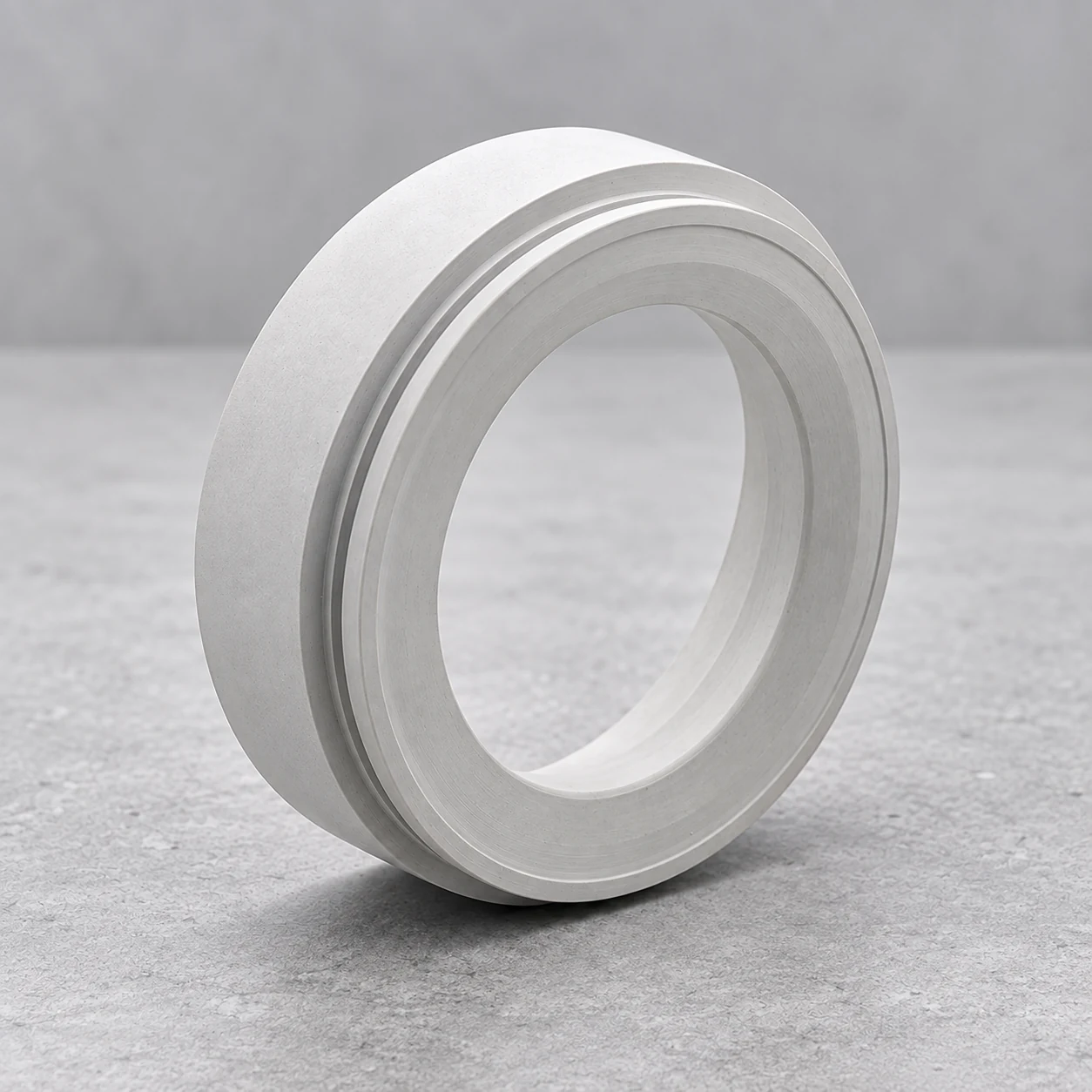 Boron nitride break ring with concentric stepped faces