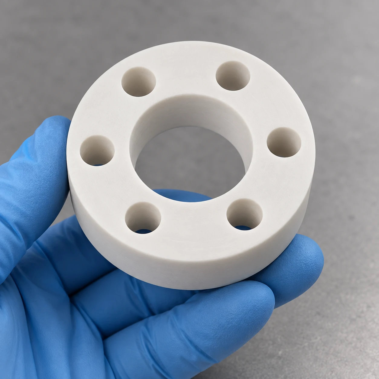 Hand-held boron nitride custom drilled ring