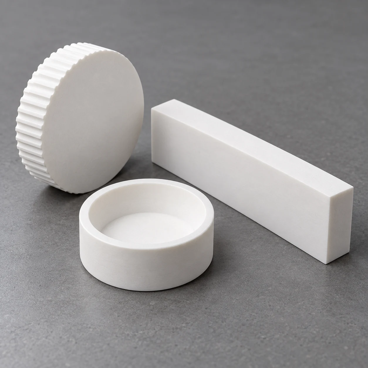 Boron nitride grooved disc, tray and rectangular block