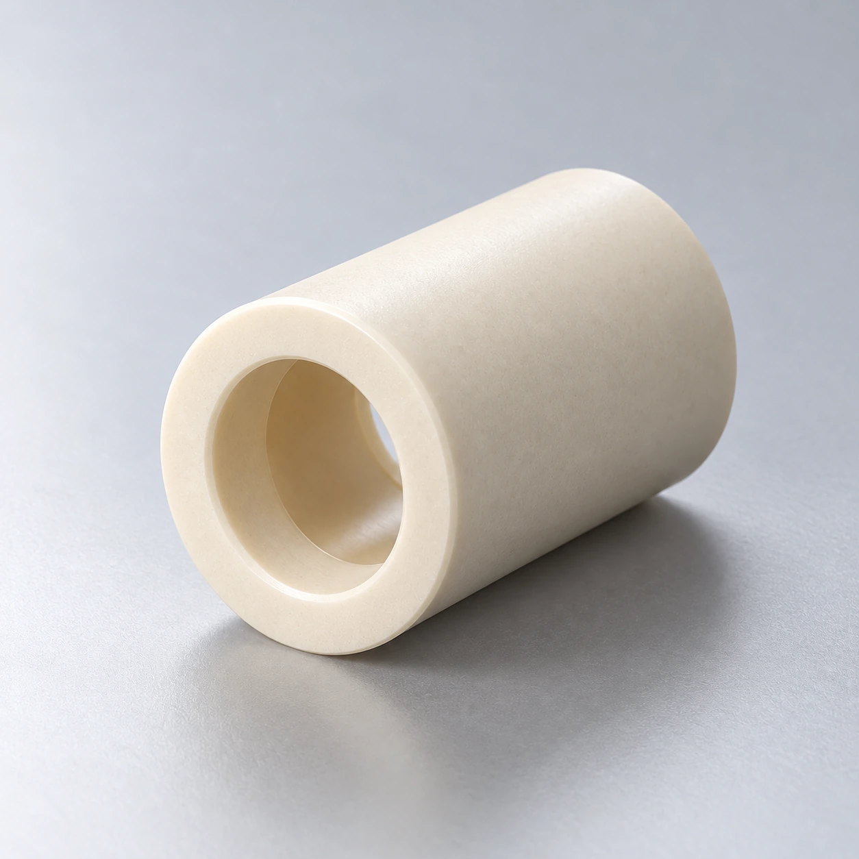 Close view of a ceramic sleeve through-bore and annular wall