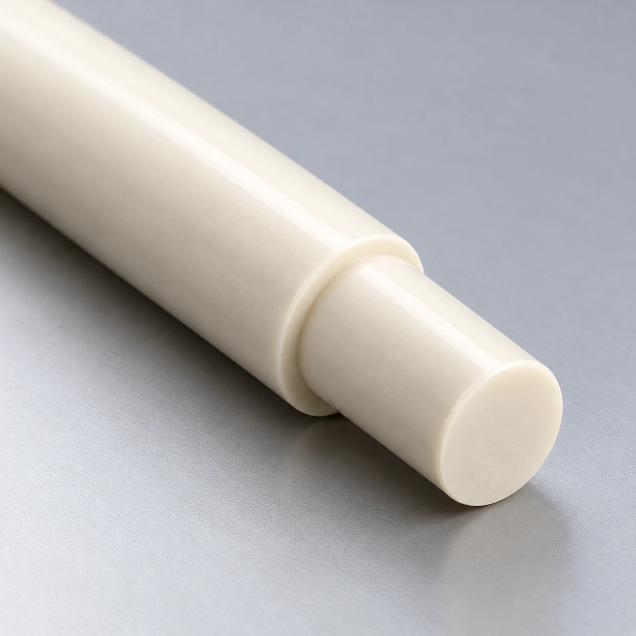 Close view of a ceramic plunger shoulder and solid end