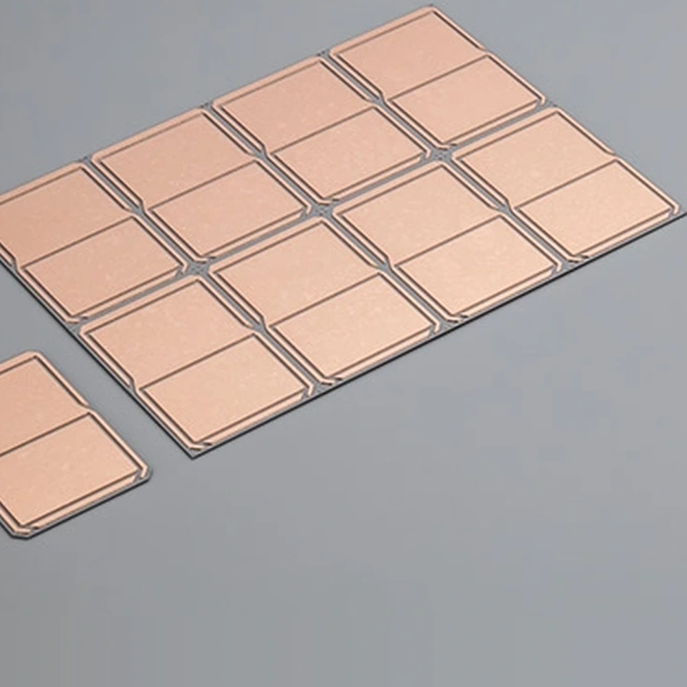 Detail view of silicon nitride AMB substrate with patterned copper