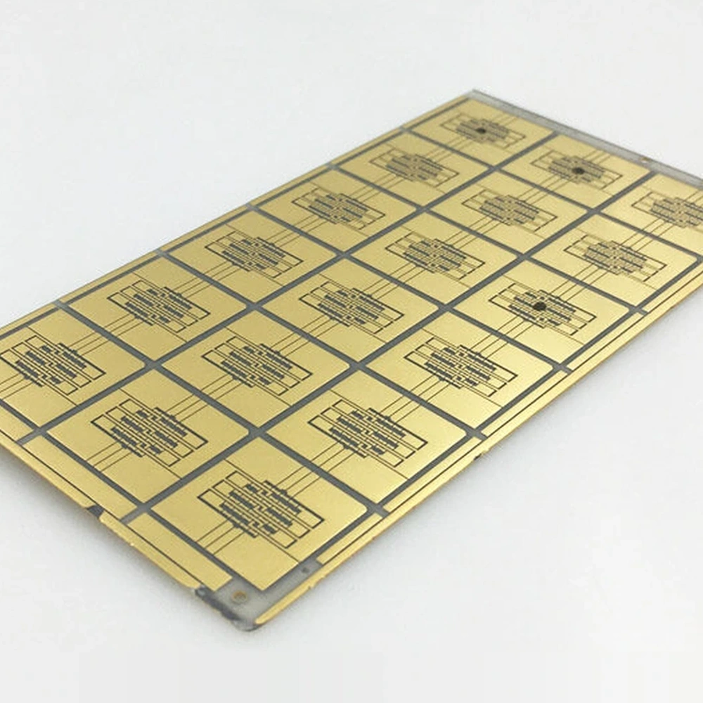 Detail view of dPC ceramic panel with repeated fine circuit patterns