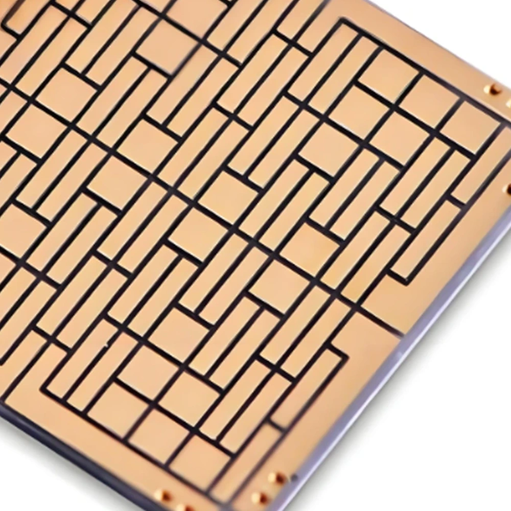 Detail view of alN DPC ceramic substrate with patterned copper