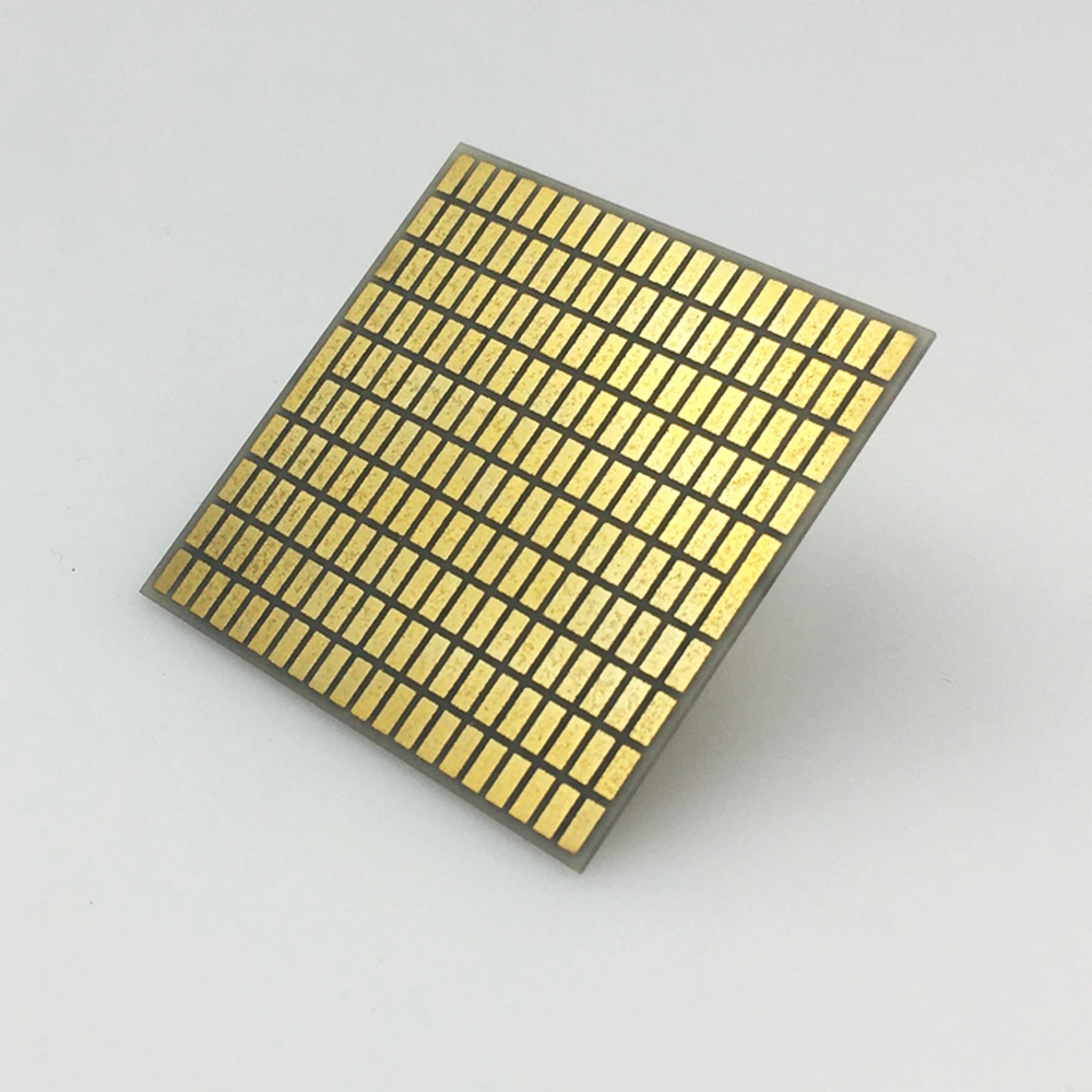 Gold-plated AlN DBC ceramic substrate with patterned pads