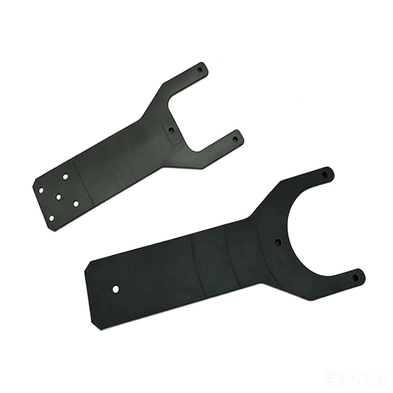 AI product illustration of two fork-shaped ceramic arm configurations
