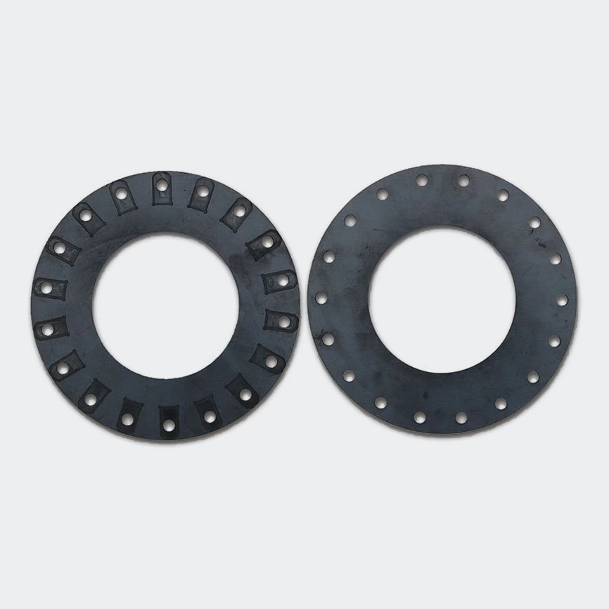 Silicon carbide flange rings with machined holes and slots