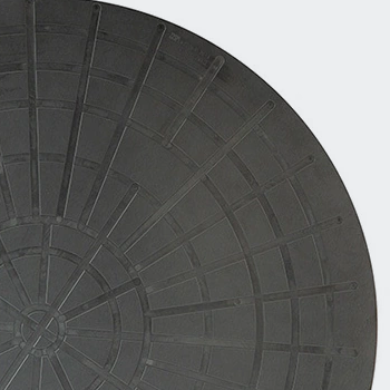 Silicon carbide tray edge and radial groove detail