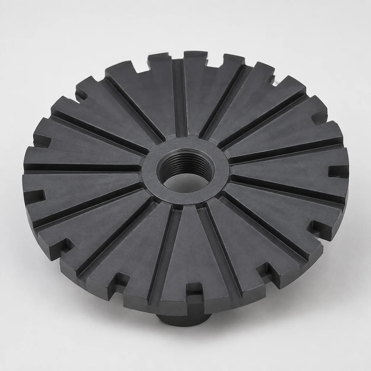 Silicon nitride degassing rotor head with precision radial channels