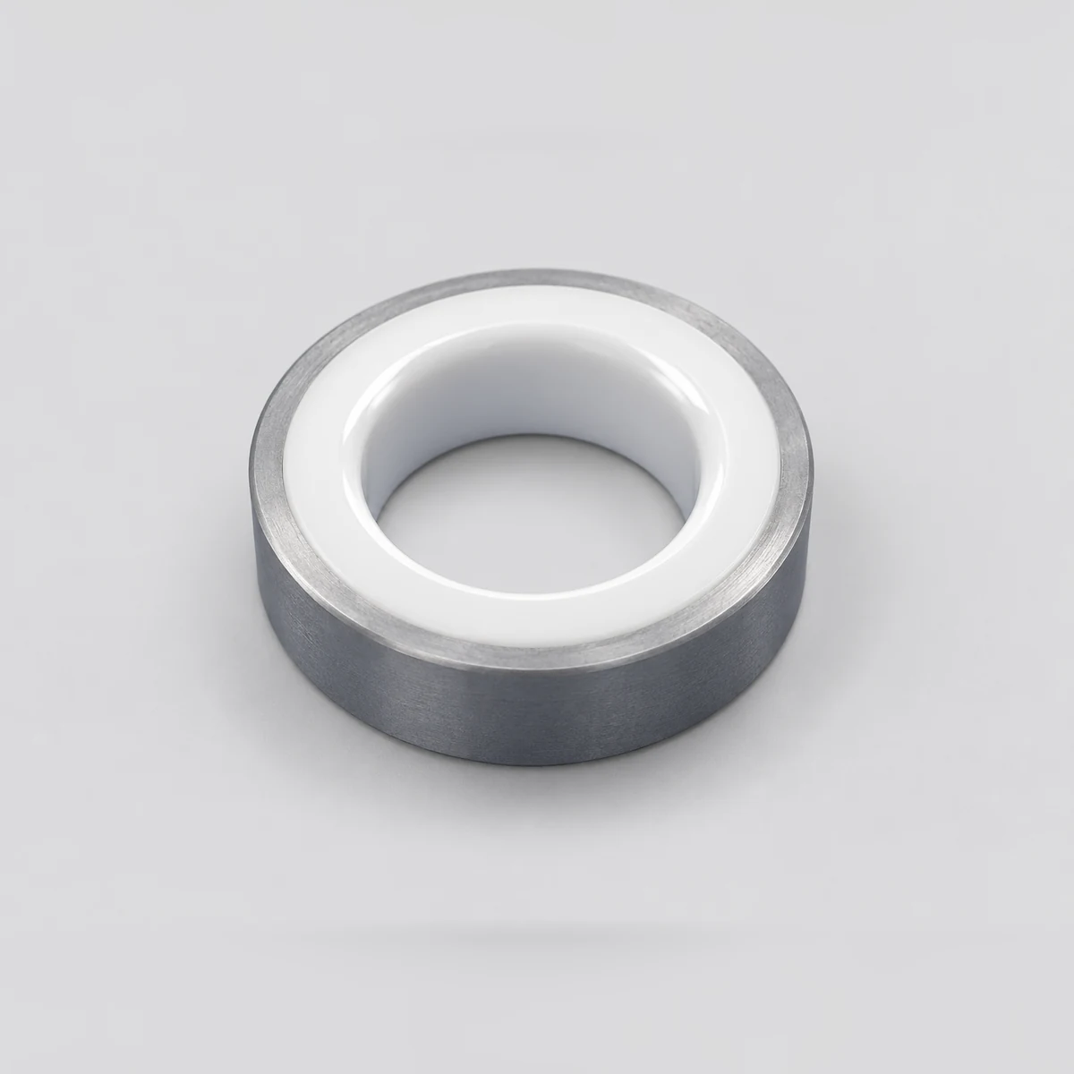 Close-up of a zirconia valve-seat sealing bore